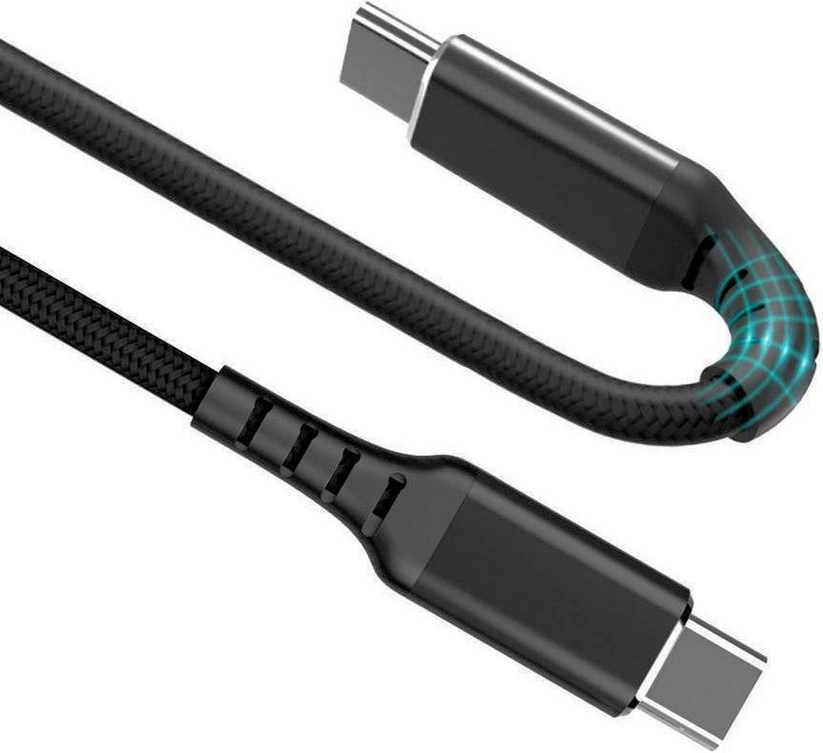 USB C kabel | C naar C | USB 3.1 | Extra buigbaar | Zwart | 1 meter | Allteq