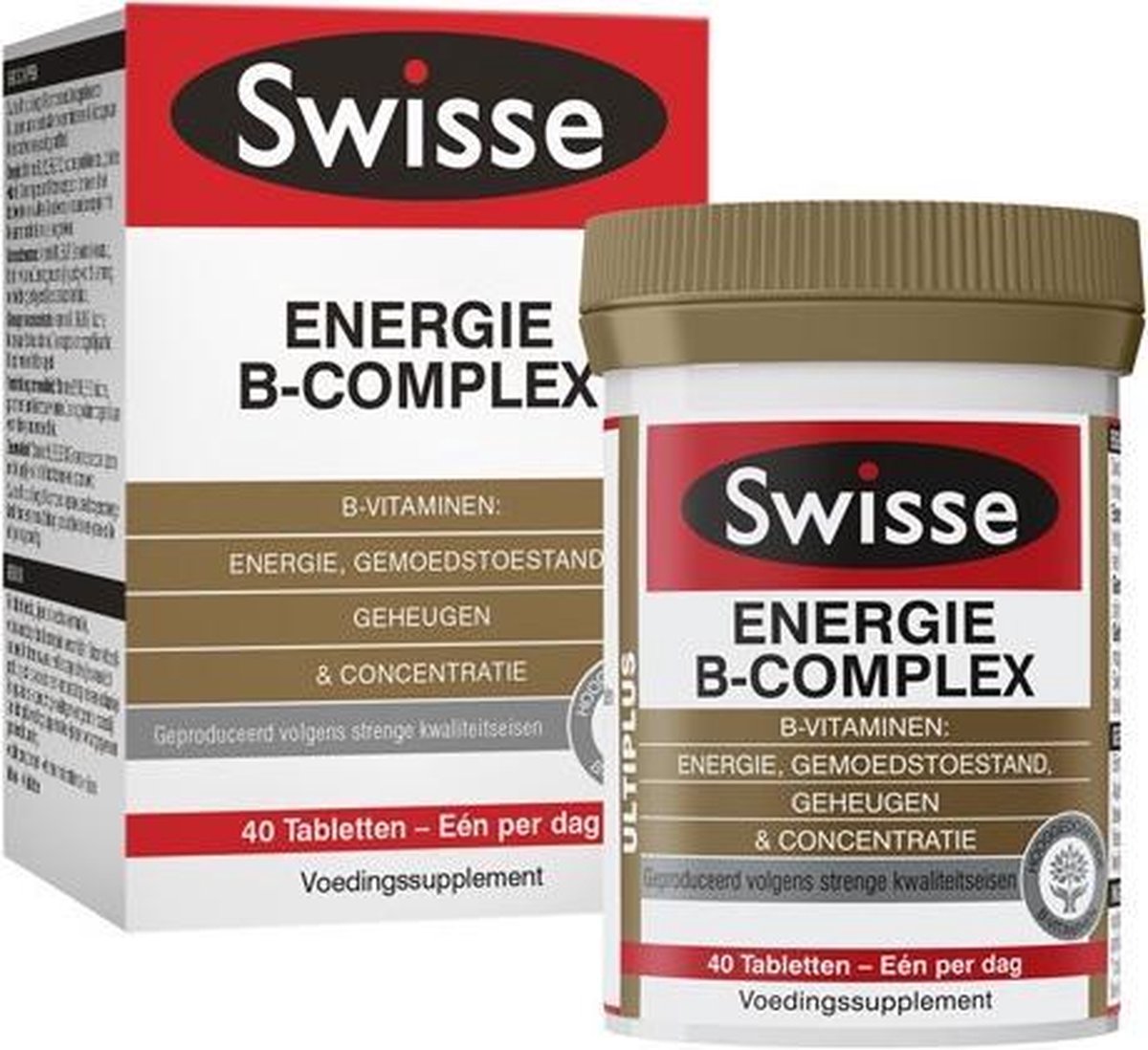 3x Swisse Voedingssupplement Energie B-Complex 40 tabletten