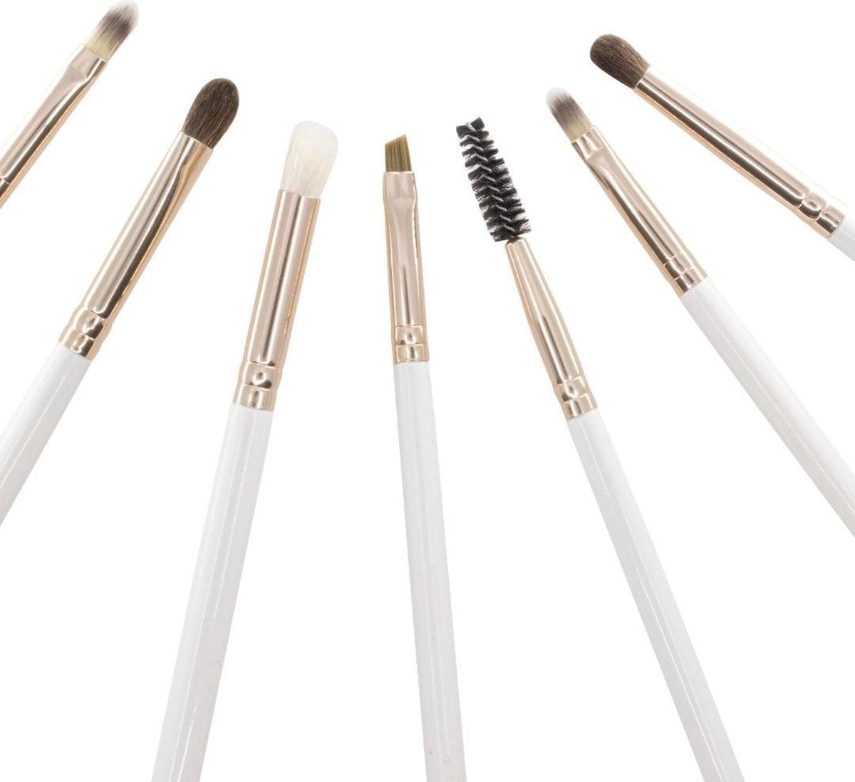 CAIRSKIN Go Golden Full Eyes Brush Set - 7 Professional Natural Hair Brushes - Kwastenset voor Ogen Wenkbrauwen & Eyeliner - Professionele Visagie