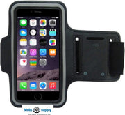 Mobtsupply Zwart Sportarmband(5.5 tot 6.0 Inch) inclusief Sleutelhouder + Kaarthouder