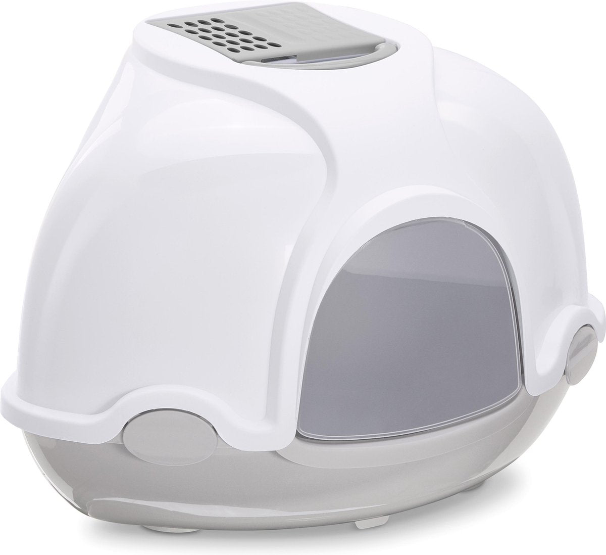 Imac hoek kattenbak ginger lichtgrijs (52X52X44