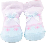 Johntoy Poppensokken Baby Blauwe Strik