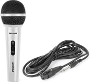 Microfoon - Dynamische microfoon Wit voor karaoke en DJ's - Fenton DM100W
