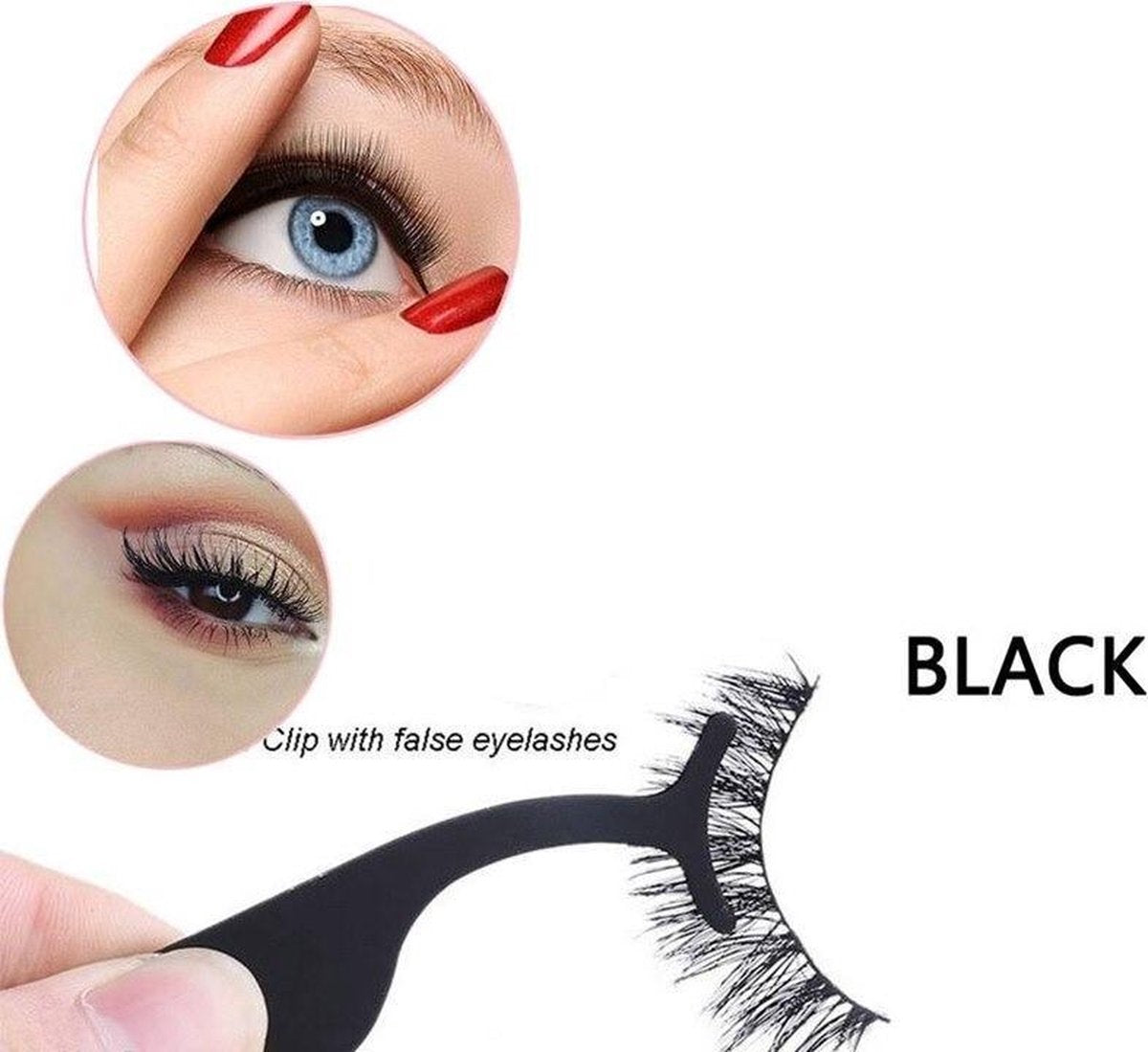Valse Wimpers Tang -Herbruikbare Wimpers-Wimper Pincet-tang-Tang Beauty Tools-wimperkruller Valse wimpers- Zwart