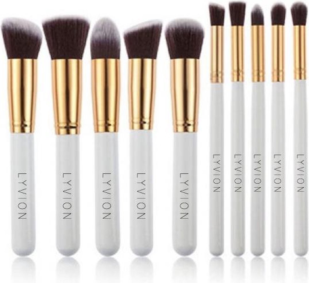 Make-up kwasten Geschenkset 10-delig Synthetisch haar - Wit en Goud