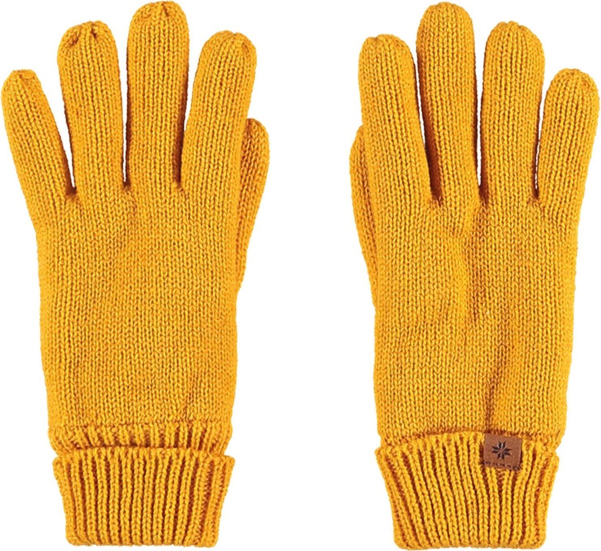Okergele gebreide handschoenen voor kinderen - One size - Warme fleece voering handschoenen voor jongens/meisjes