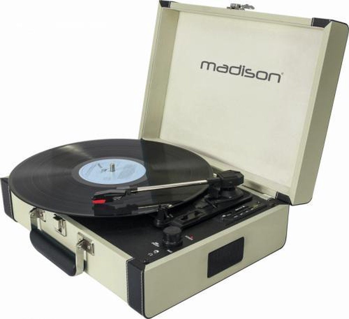 Madison MAD-RETROCASE-CR Vintage draaitafelkoffer met bluetooth usb sd & rec functie