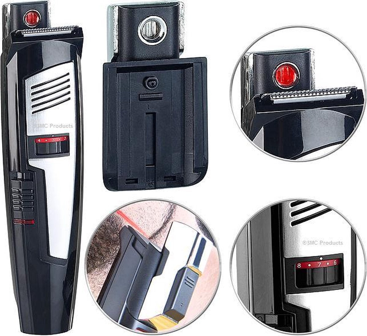 Baardtrimmer 2 in 1 precisie snoerloze baardtrimmer met perfecte lasergeleider en 20 snijlengtes.