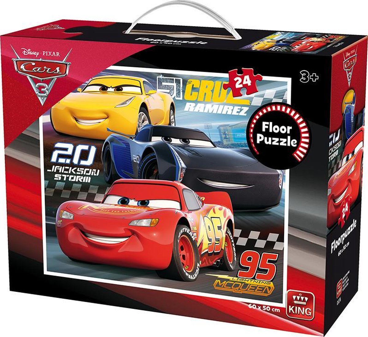 Disney Cars 3 Vloerpuzzel (60 x 50 cm) - 24 Stukjes - Grote Puzzel