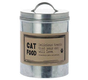 Riverdale Blik Cat zilver 17cm - Opbergblik - Kattenvoer