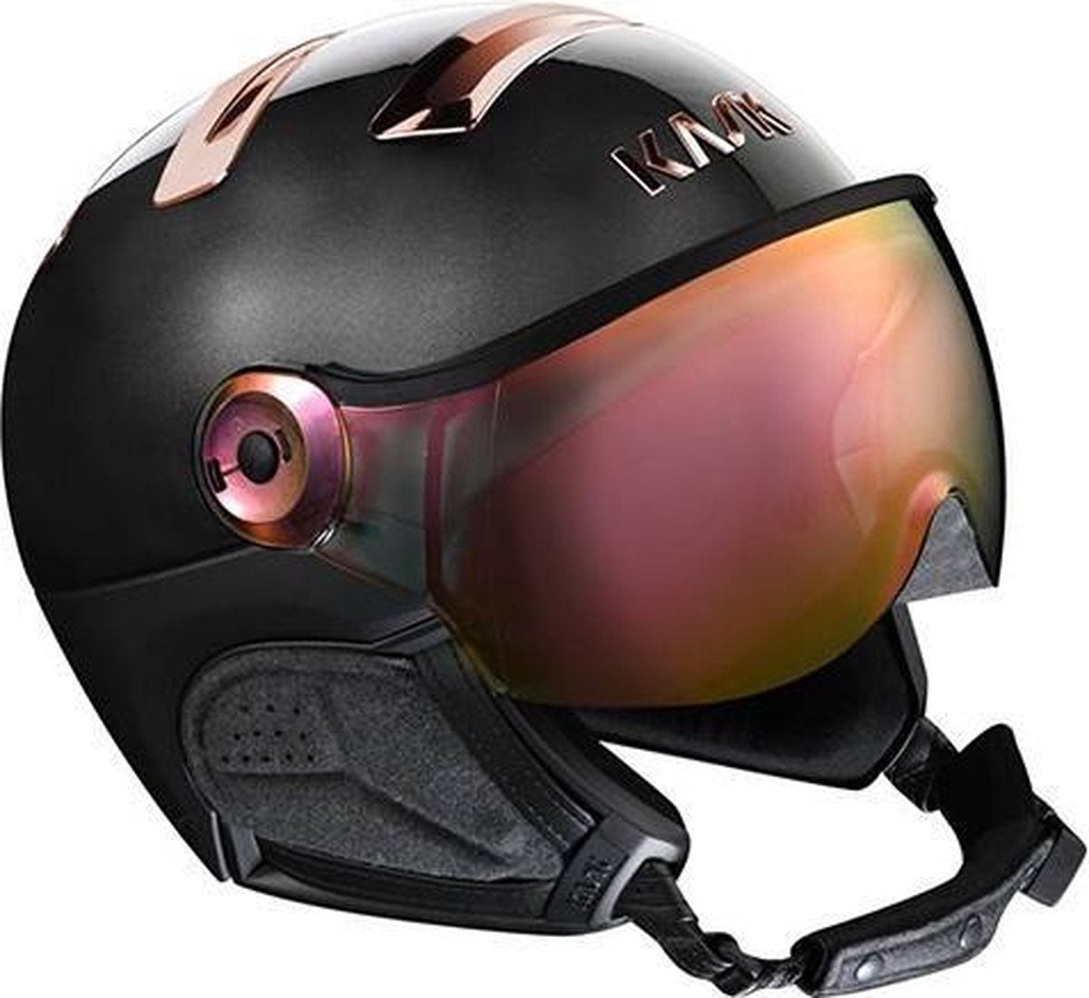 Chrome Vizier Zwart/ Rose Goud - Maat: S 57 cm maat: XXL    dames > wintersport materiaal > helmen