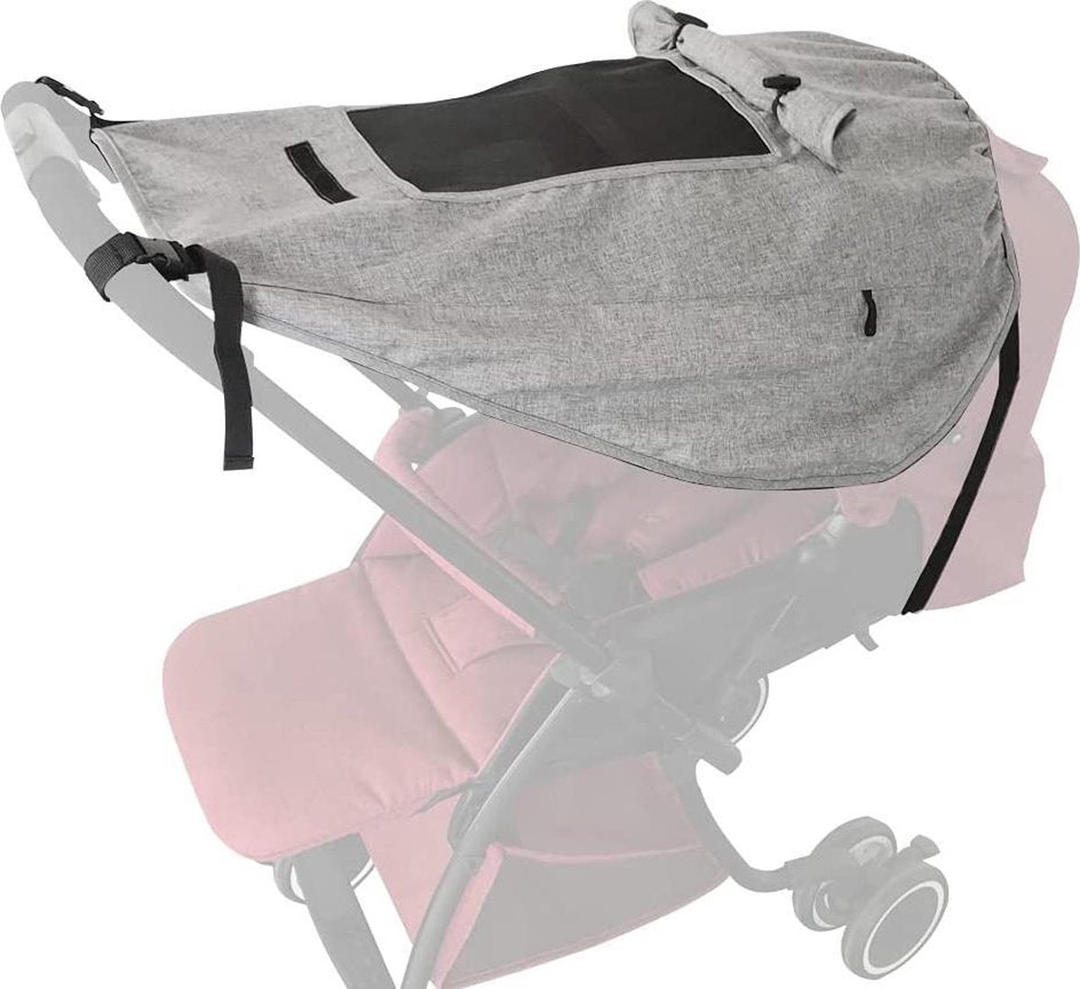BabyFi® Zonnescherm Kinderwagen met Kijkvenster - Zonnedoek Kinderwagen - UV 50+ - Schaduwdoek Kinderwagen Waterdicht