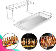 Dayshake Kippenvleugelhouder met opvangschaaltje - Kiphouder- Kippenbouthouder - BBQ Accesoires - Perfect met Spareribs Rek