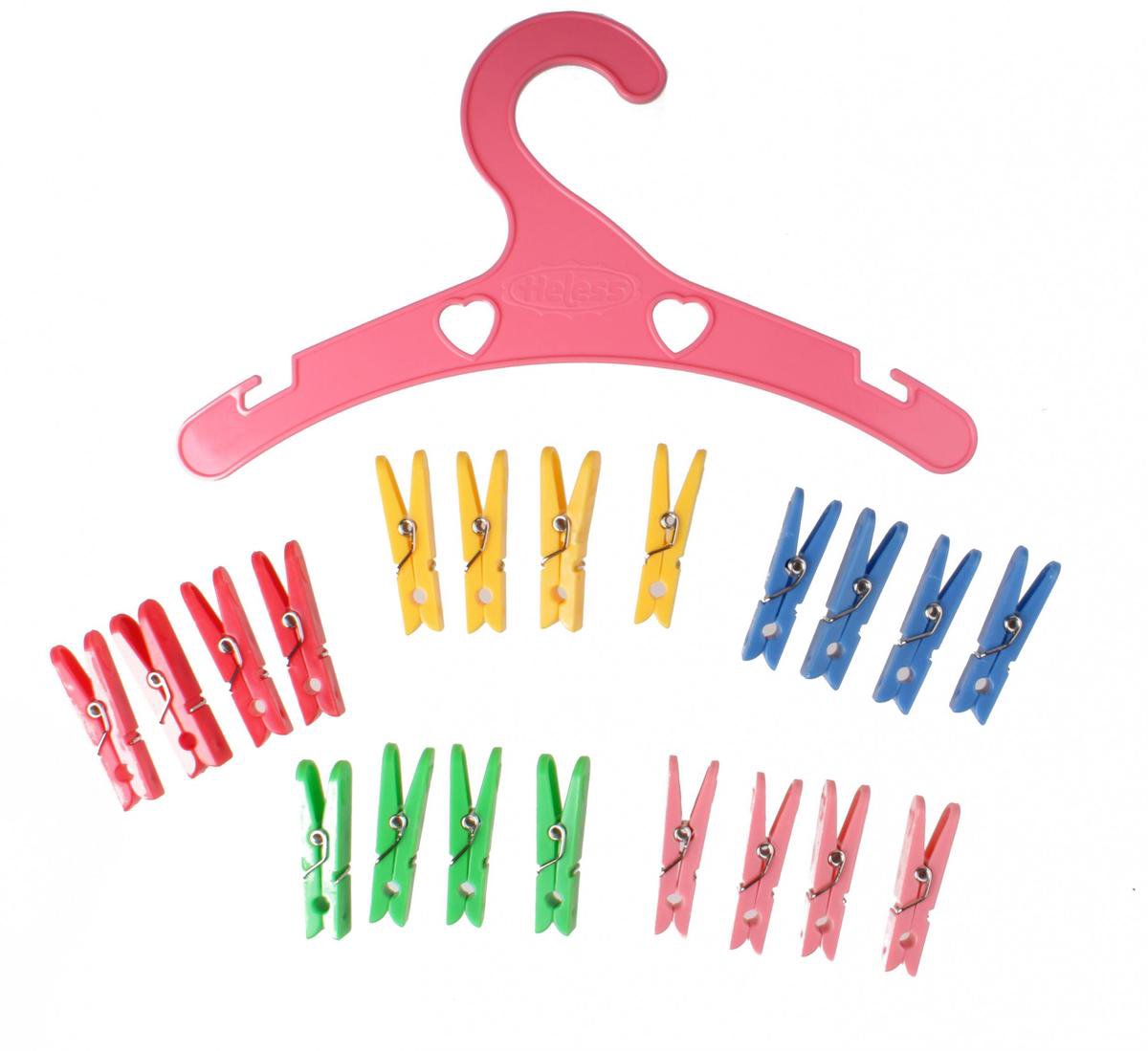 Heless Wasknijperset Voor Poppenkleren 21-delig 4 Cm