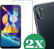 Samsung M11 Screenprotector - Samsung Galaxy M11 Screen Protector Glas en Samsung M11 Screenprotector Camera - 2 Stuks