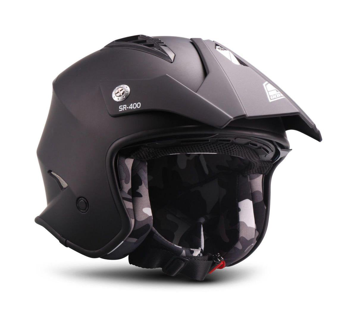 SOXON SR-401 Mono BLACK - Zwarte jethelm