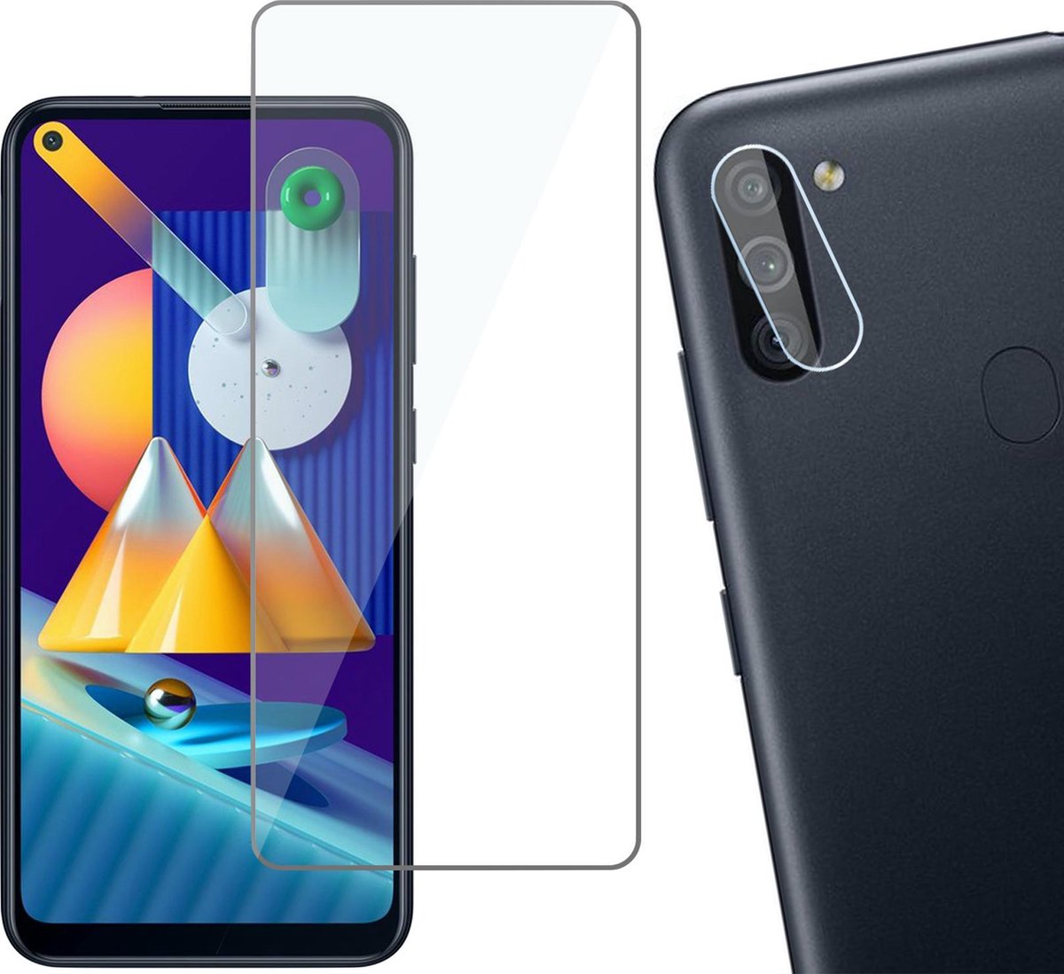 Beschermglas Samsung M11 Screenprotector - Samsung Galaxy M11 Screen Protector Glas en Samsung M11 Screenprotector Camera