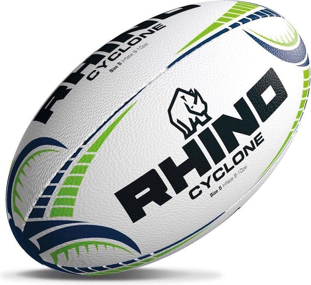 Rhino Rugbybal Cyclone Rubber/polyester Wit Maat 3