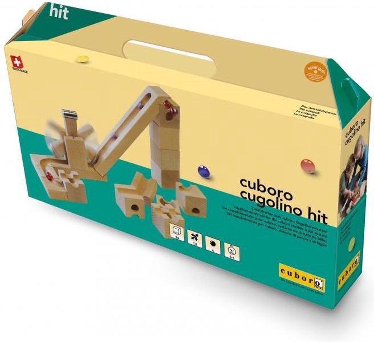 Cuboro Houten knikkerbaan Cugolino Uitbreidingsset Hit