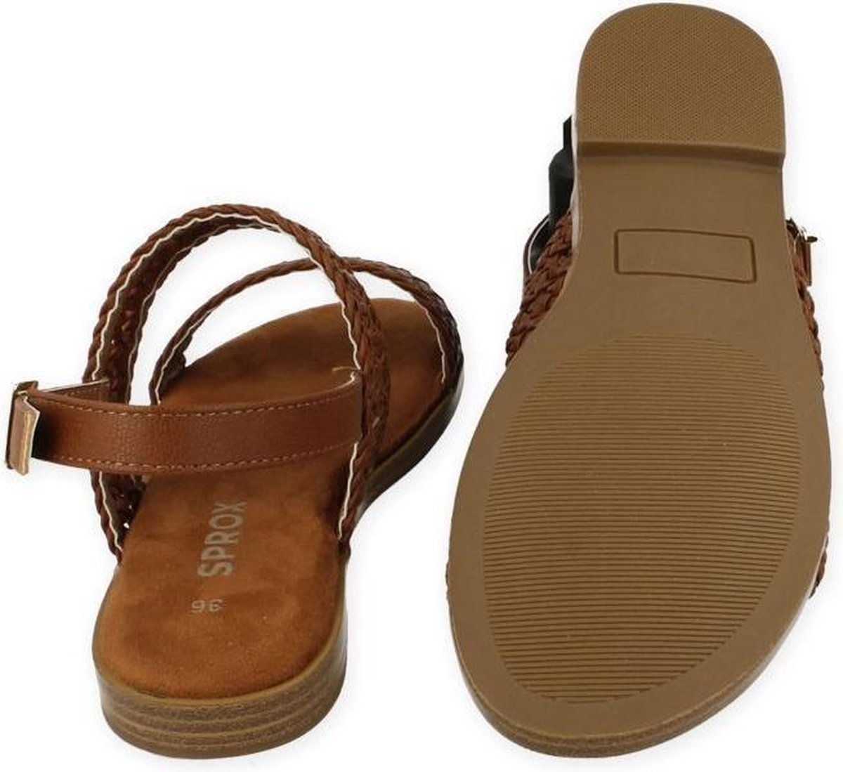SPROX sandaal cognac COGNAC 37