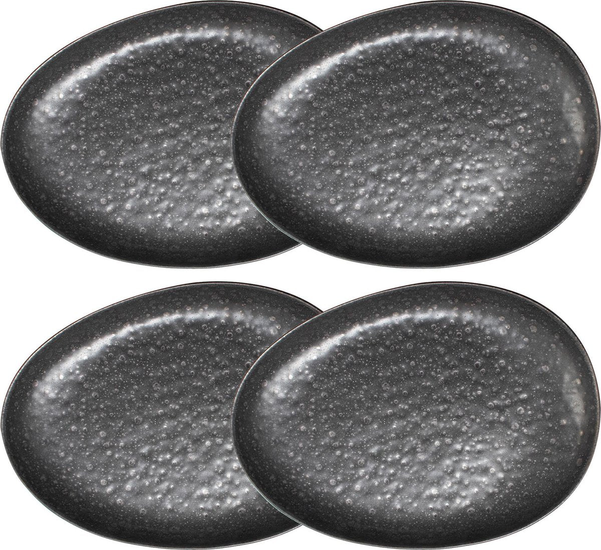 Bord 27x20cm Zwart Table Tales Mineral - set 4 stuks