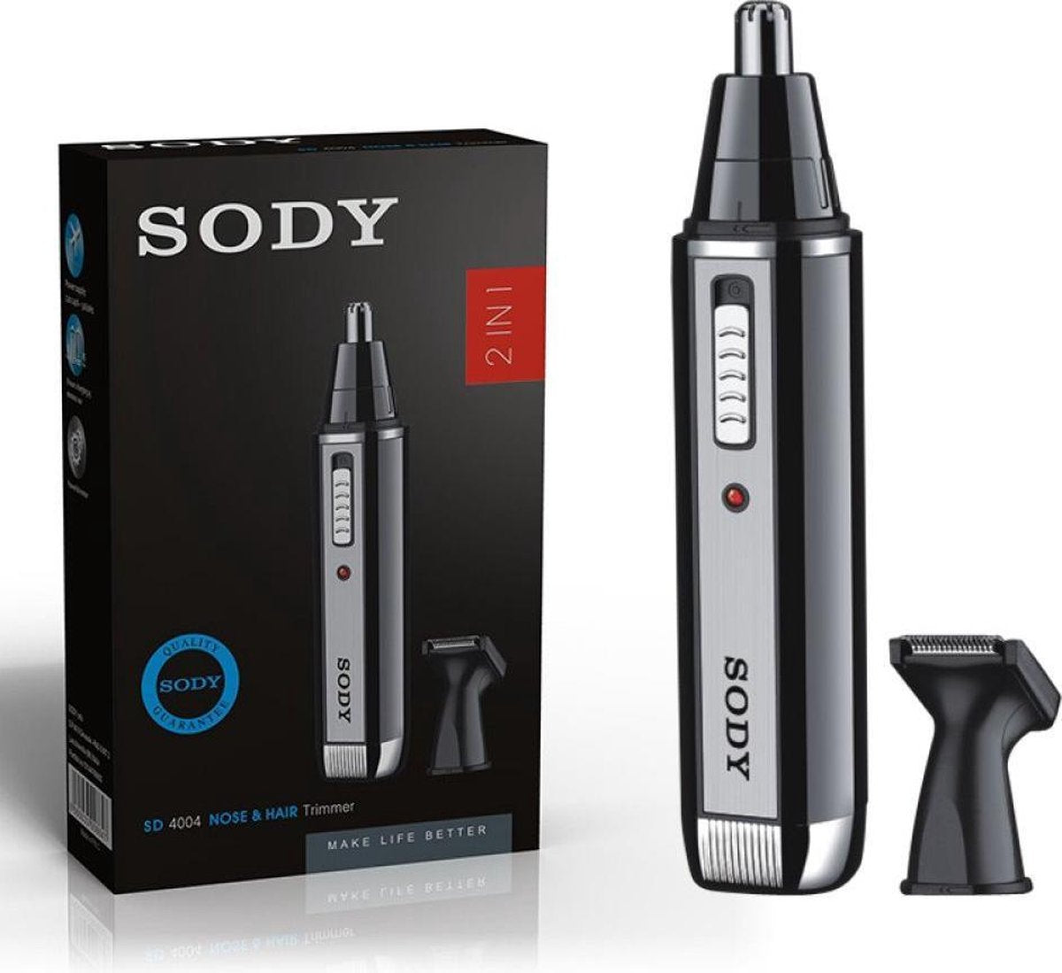 Elektrisch Oplaadbare 2 in 1 Neus en Oortrimmer – Neushaartrimmer - Oorhaartrimmer – Baardtrimmer - Dames en Heren – Draadloos – Neus en Oren Finisher – Grooming – Persoonlijke verzorging – Zwart