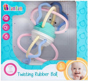Bam Bam gedraaide rubberen bal - Baby / Peuter speelgoed gekleurd bijtring rammelaar - Bijtspeelgoed- 3-6 Maanden