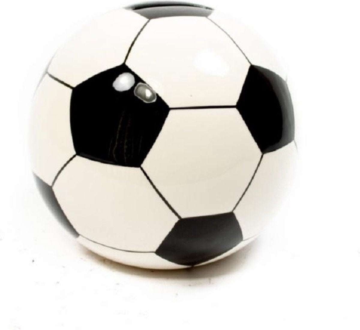 Spaarpot - Keramiek - Voetbal - Zwart Wit - 8cm - Sawahasa  - Thailand - Fairtrade