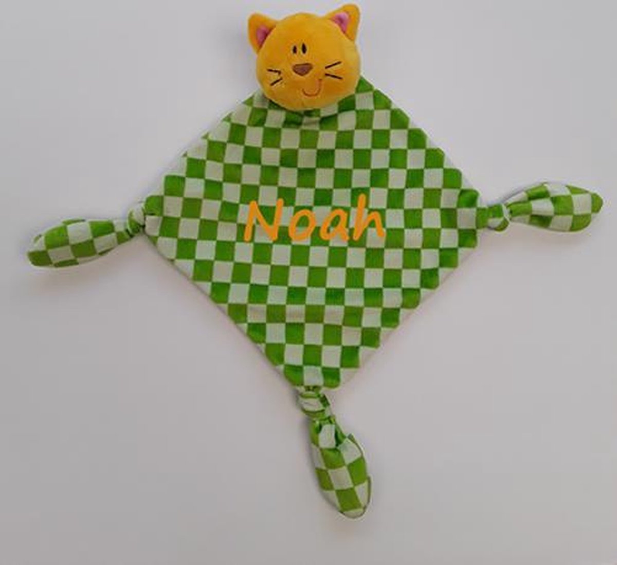 lkmn - knuffeldoekje met naam - type poesje - polyester - groen