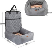 Rexa® Honden autostoel grijs 60x50x61cm | Geeft uw huisdier een comfortabele reis | Om te vormen naar hondenmand