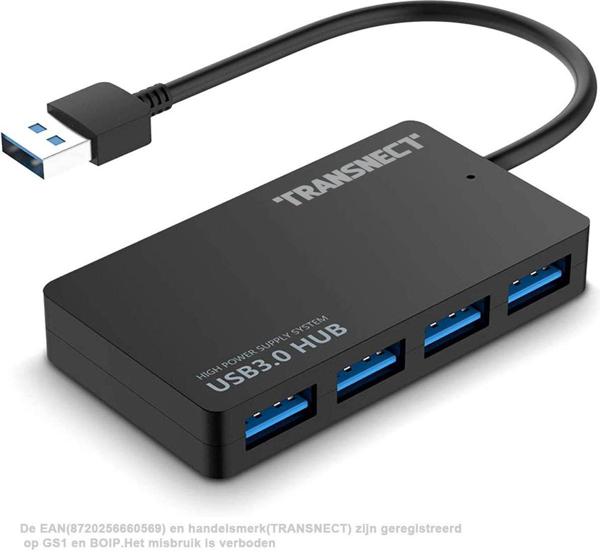 Usb Splitter - Usb Hub - 4 Poort - USB 3.0 - 5G - Zwart