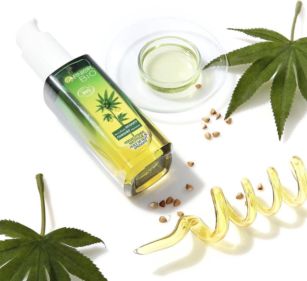 Garnier Bio Verzachtende Hennep Nachtolie - 30 ml - Vermoeide & Gevoelige Huid