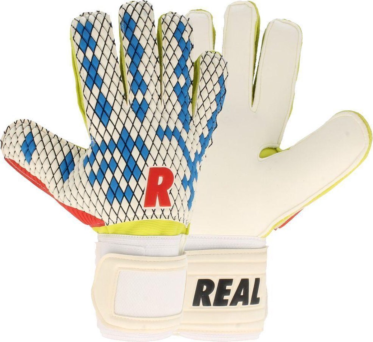 Real Fun Blue Keepershandschoenen Heren - Wit / Royal / Rood / Groen | Maat: 11