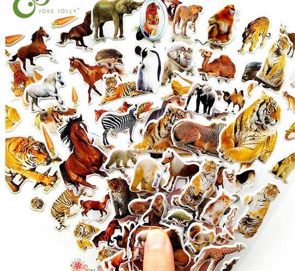 10 stickervellen tijgers - leeuwen - paarden - wilde dieren - dinosaurussen
