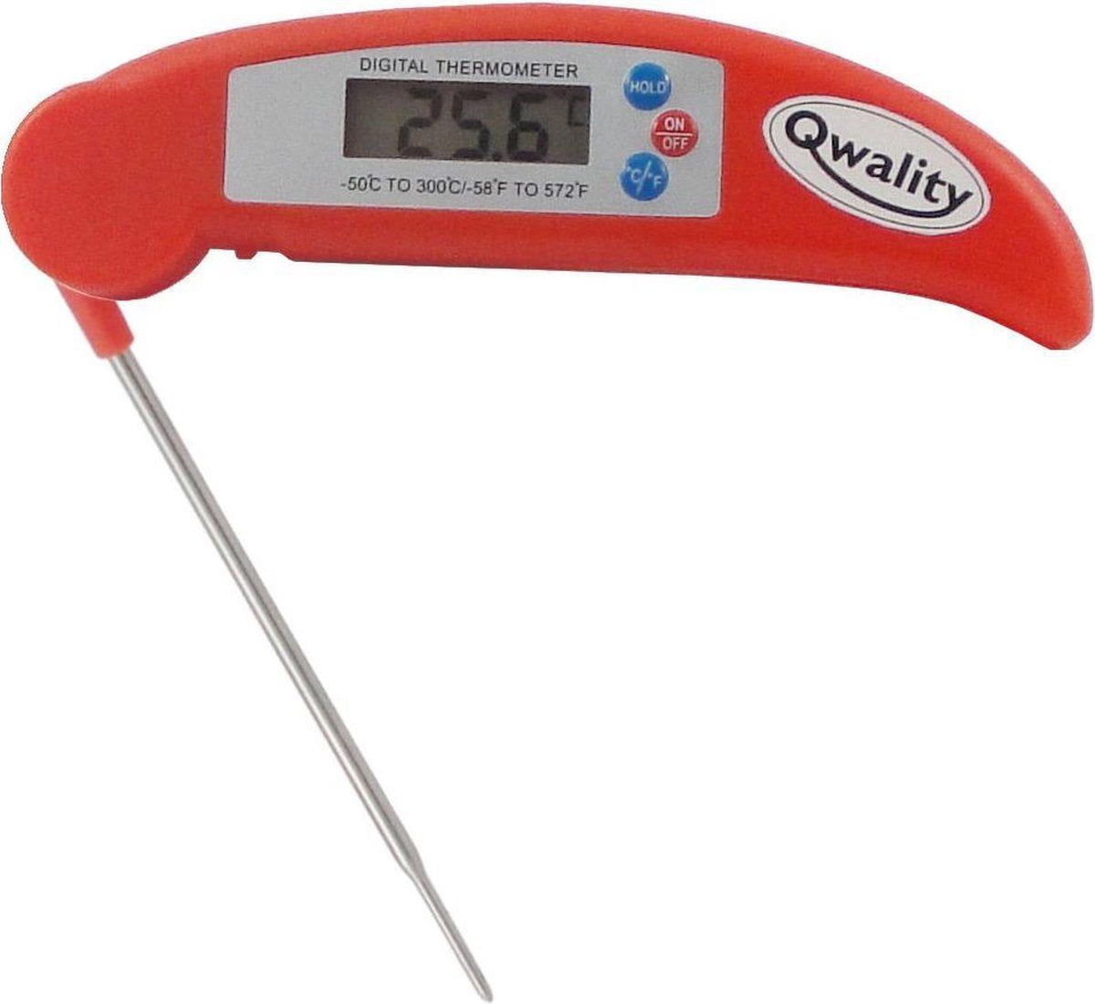 Digitale Keukenthermometer - Vleesthermometer - Kernthermometer - BBQ Thermometer - Inklapbaar design - Temperatuur range -50 °C tot 300°C - Qwality4u