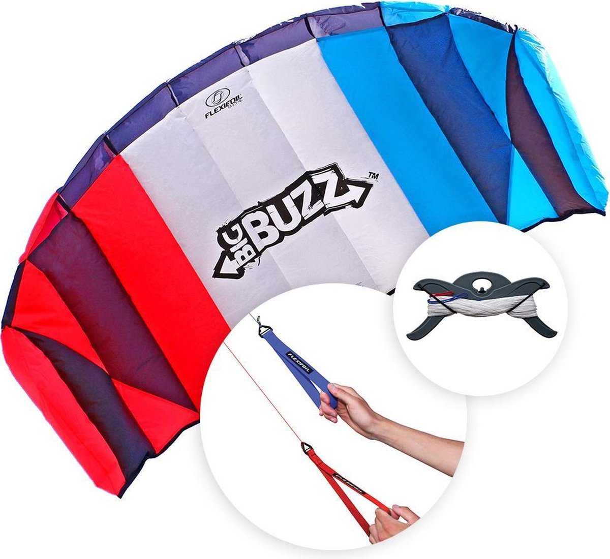 Flexifoil Powerkite 2.05m 'Big Buzz' Strand Sport Stunt Volwassen Kinder Vlieger