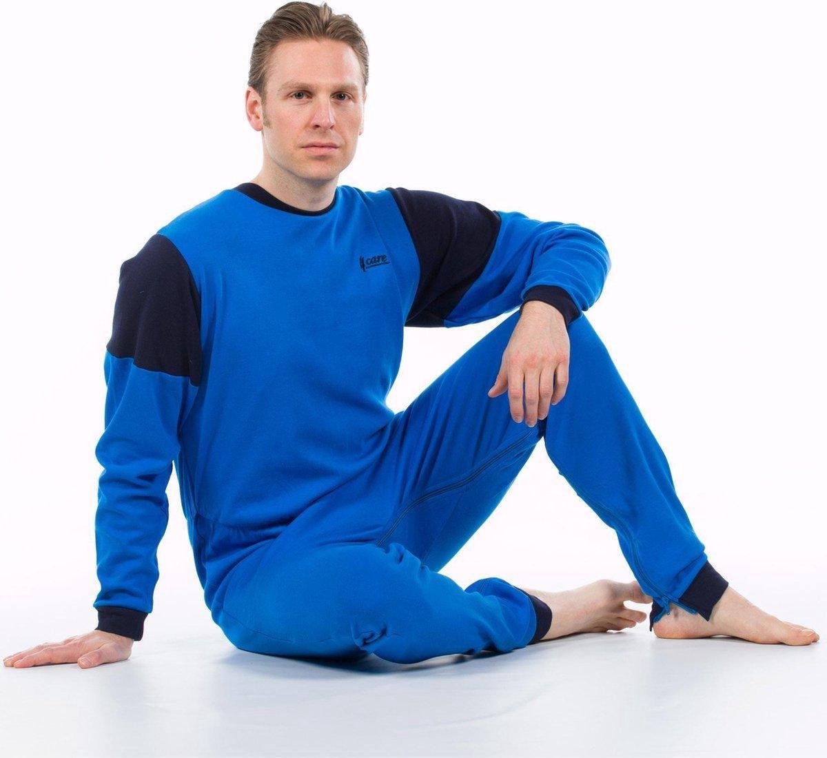 Plukpak voor volwassenen | Rugritssluiting  | Rits in het kruis | Hansop | Blauw| XS