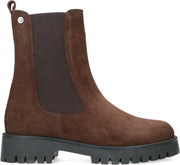 Manfield - Dames - Bruin suède chelsea boots met rits - Maat 39