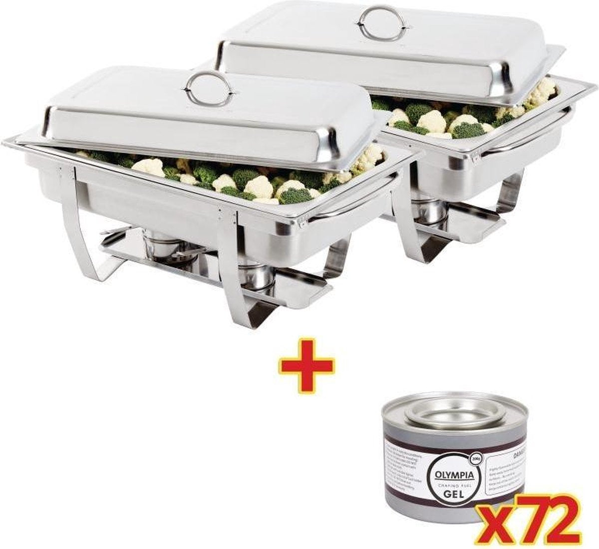 Chafing dish Olympia milan 2x | met x72 brandpasta gel