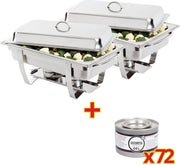 Chafing dish Olympia milan 2x | met x72 brandpasta gel