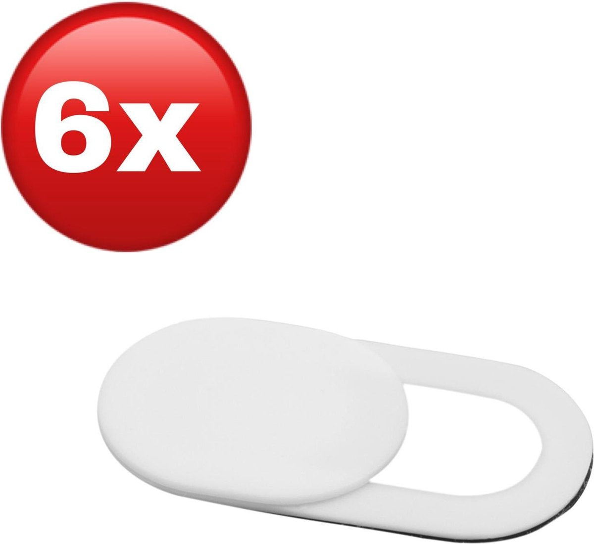 6 stuks - Webcam cover - Camera schuifje - Privacy - Cover - Schuifje - Wit