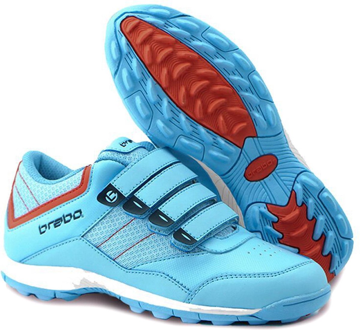 Brabo Velcro Hockeyschoenen - Outdoor schoenen  - blauw licht - 28