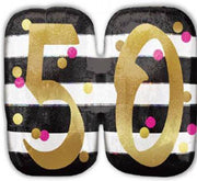 SuperShape Holographic Pink & Gold Milestone 50 Foil Balloon