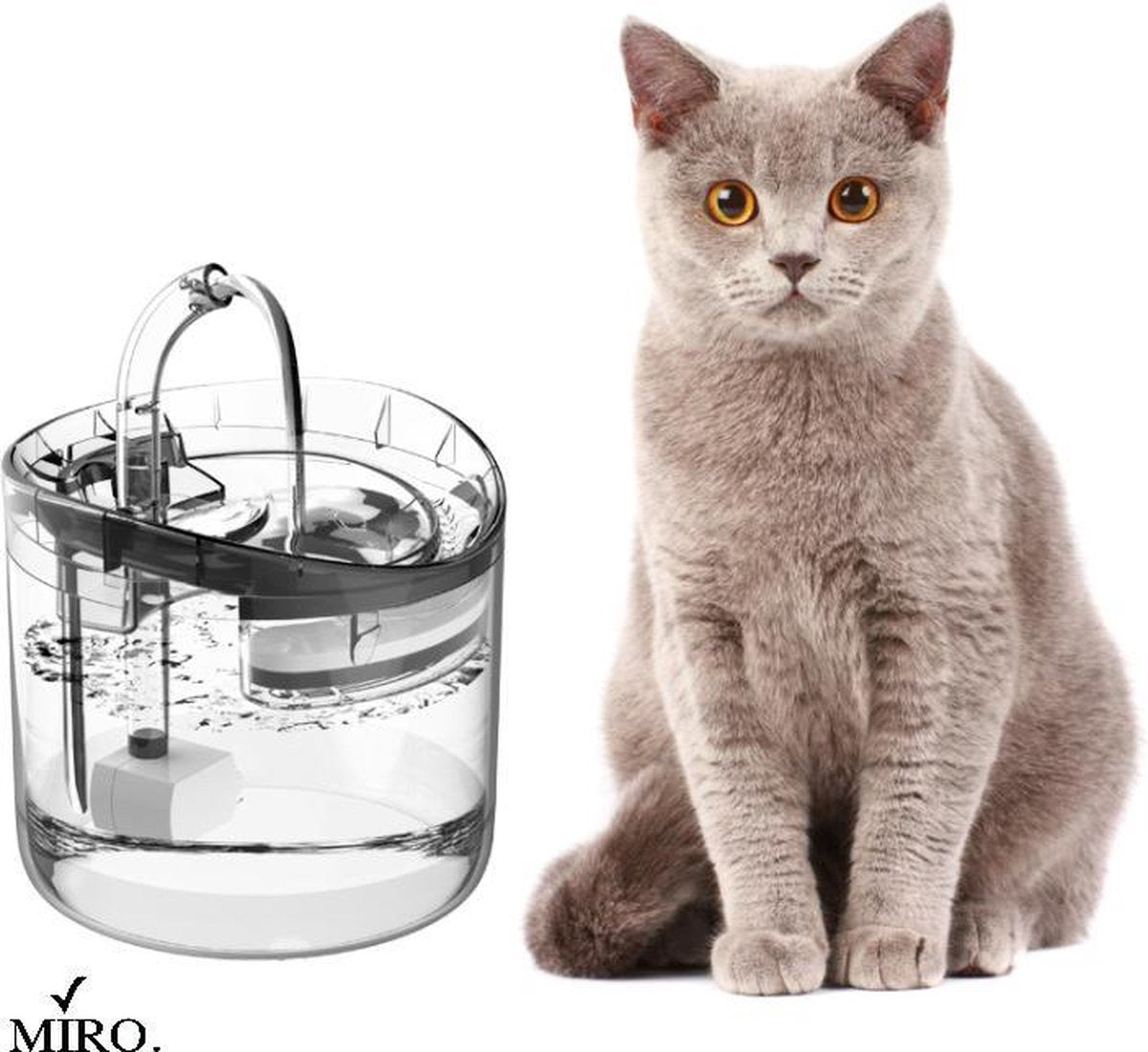 MIRO Luxe Drinkfontein Drinkbak Katten & Honden Met Sensor 1.8 Liter