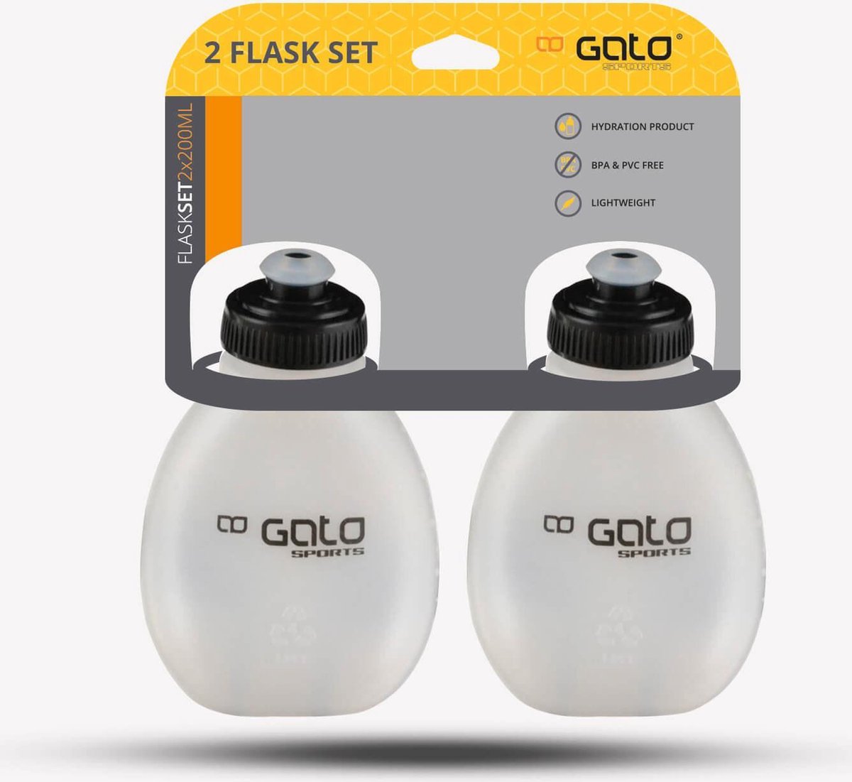 Gato Sports Drinkflessen Flask 200 Ml Polyurethaan Wit 2 Stuks