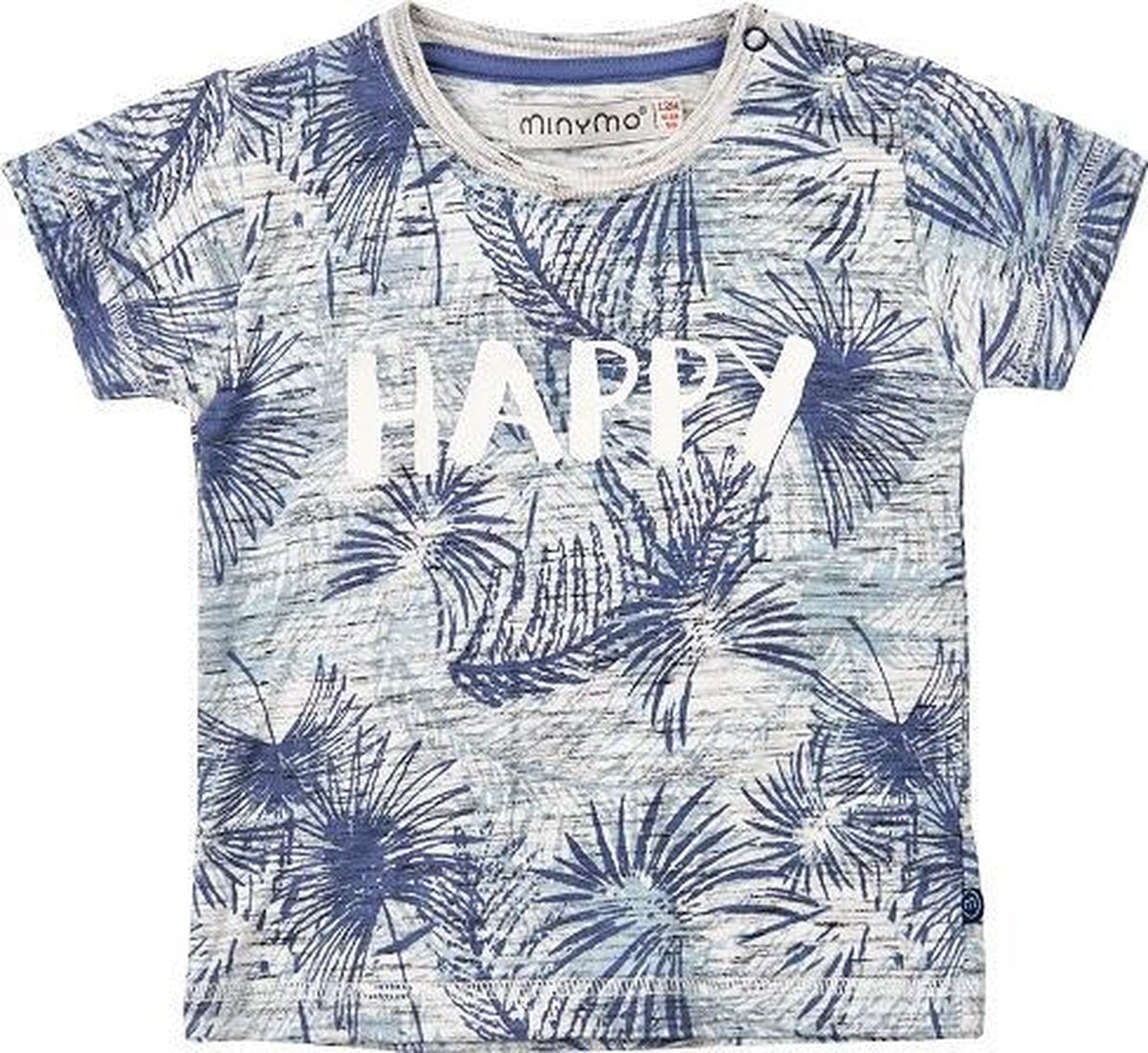 Minymo -  jongens T-shirt - korte mouwen - blauw - Maat 92