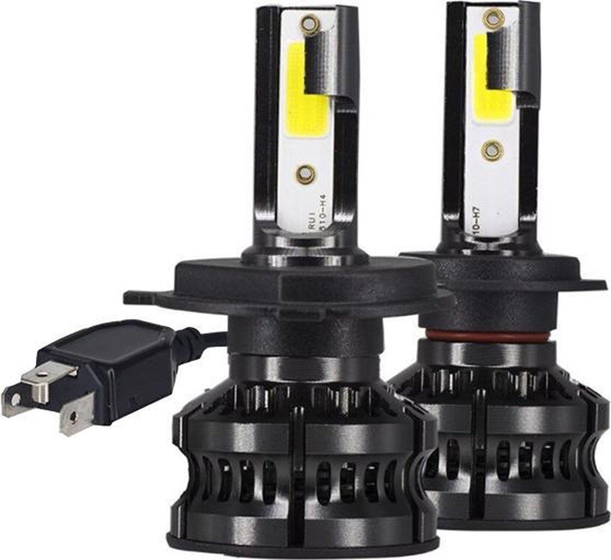 H4 LED 8000K Witte Koplampen Set - High power Plus - Hoge kwaliteit Aluminium - [ autolampen ledlamp - dimlicht
