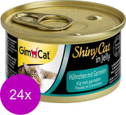 Gimpet ShinyCat - Kip/Garnaal - Kattenvoer - 24 x 70 g
