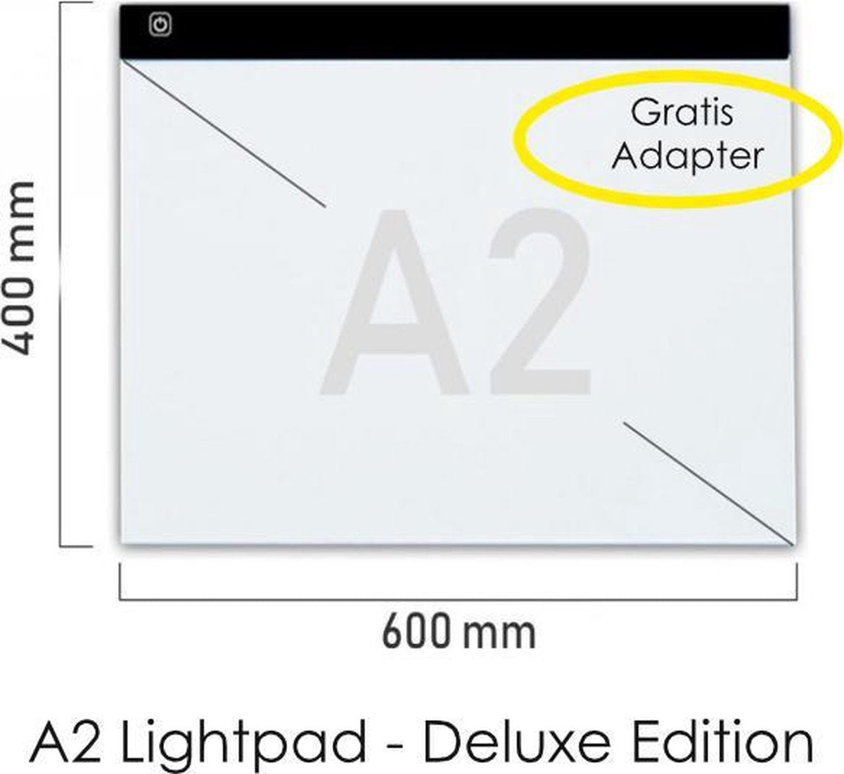 A2 Lichtbak voor Diamond Painting en Tekenen - mét 3 lichtsterktes - A2 Lightpad diamond painting en accessoires - Tekenborden - Lightpads