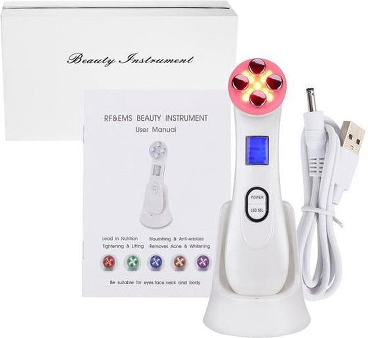 Electroporation de mésothérapie 5in1 RF & EMS - Dispositif de photon à LED pour le visage pour le levage du visage Serrer
